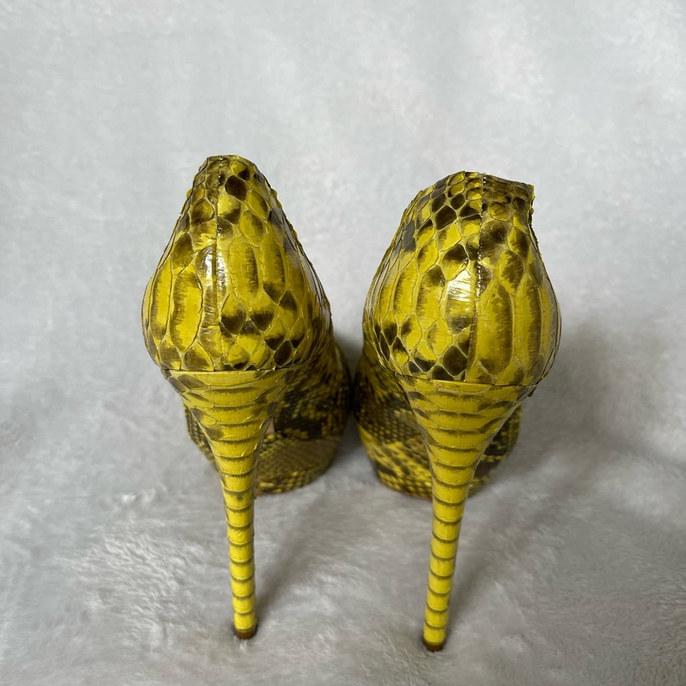 Alexandre Birman Yellow Python Platform Heels Siz… - image 4